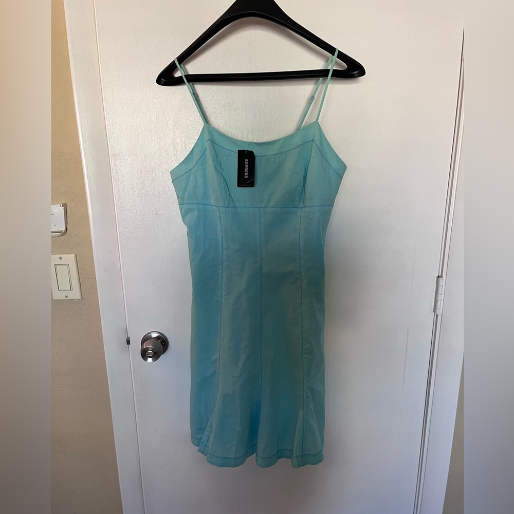 NWT- Express A-line Dress in Teal (Size 6)